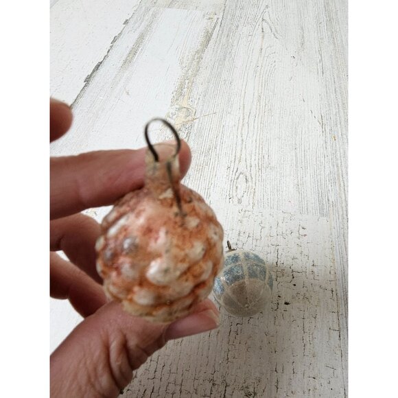 Antique glass grapes raspberry ball blue ornament Xmas tree set - Picture 3 of 11